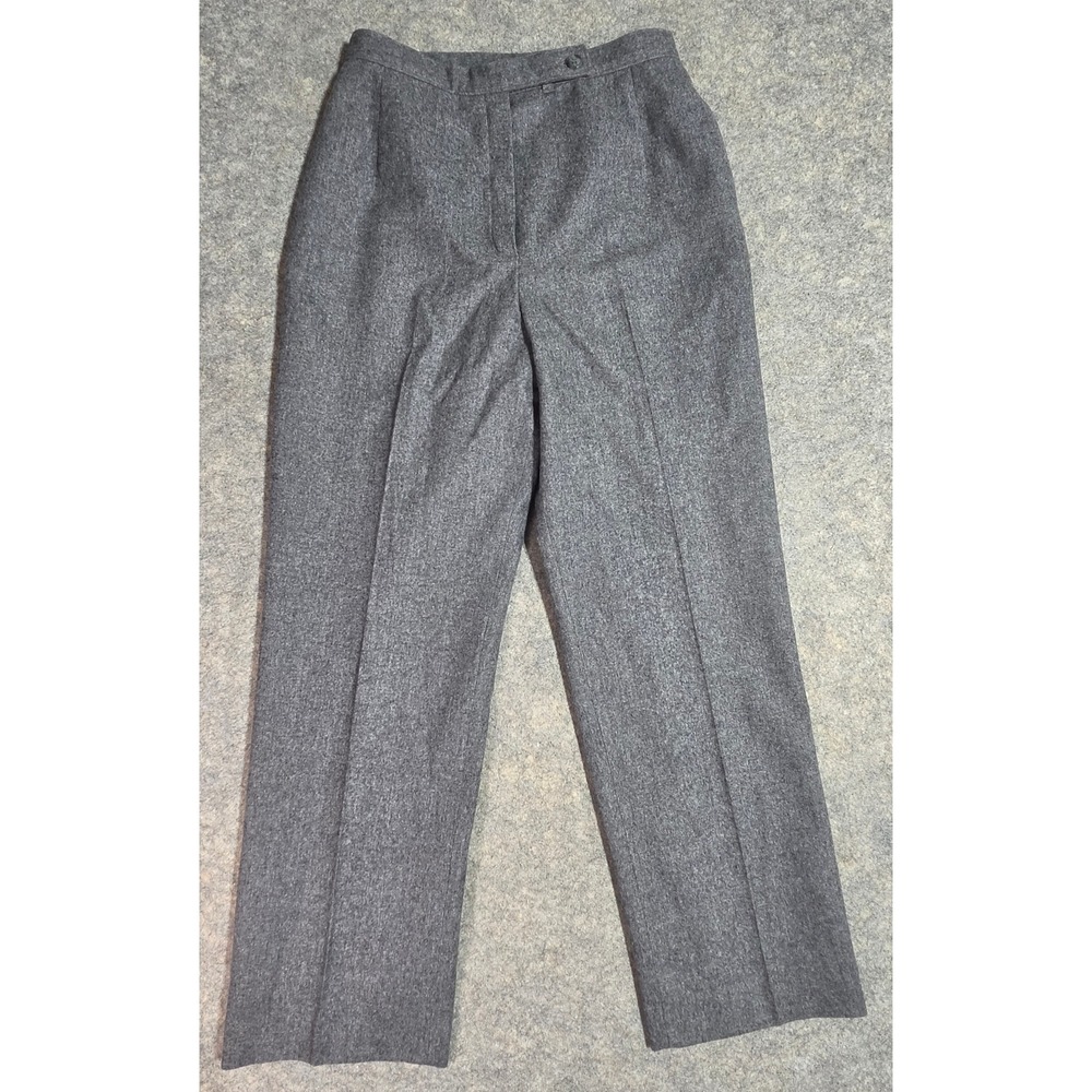 Vintage Pendleton Petite Gray Virgin Wool Trousers Straight Leg Pants Size 10
